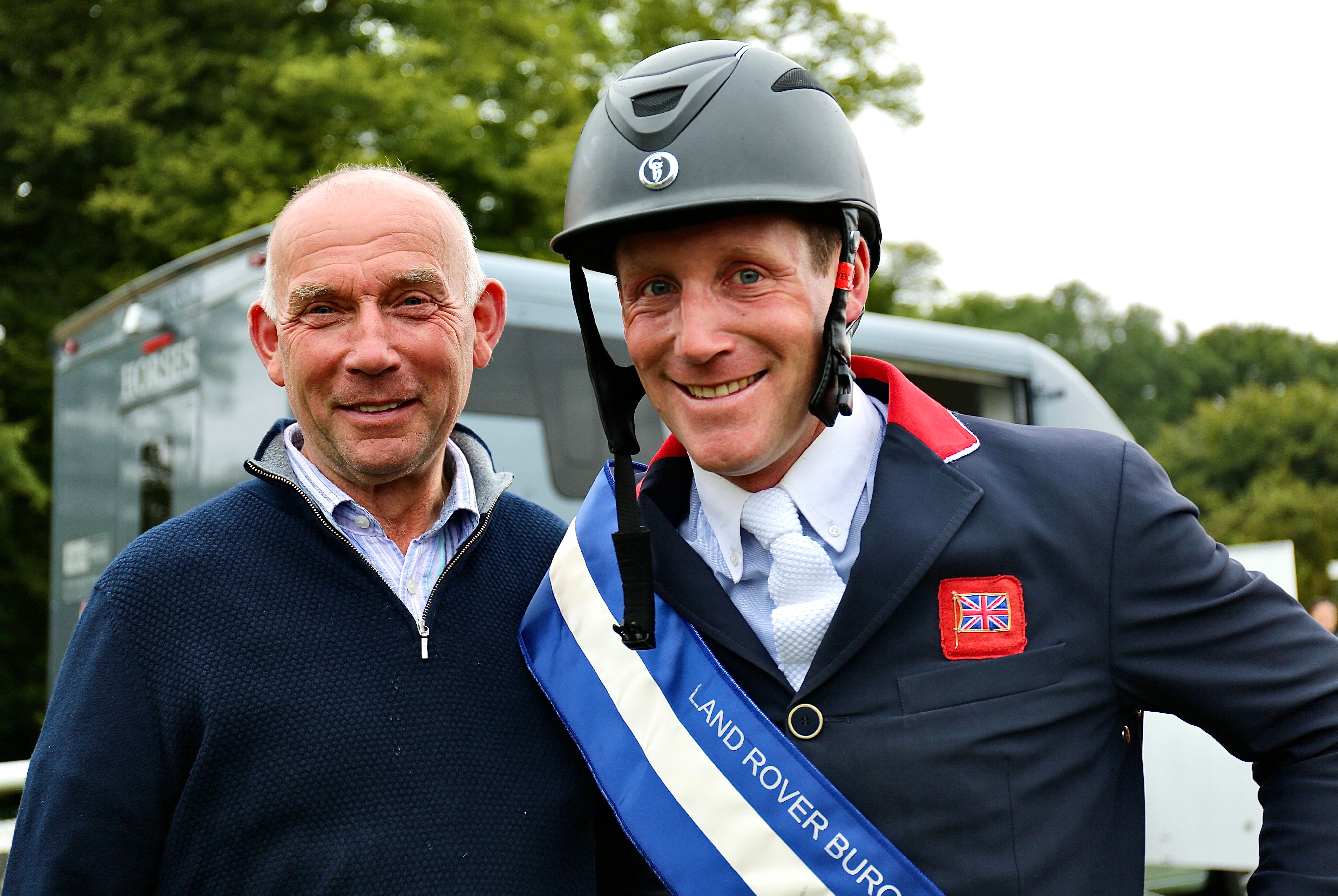 Oliver Townend with his father Alan at Burghley (2017) © Susan Finnerty 